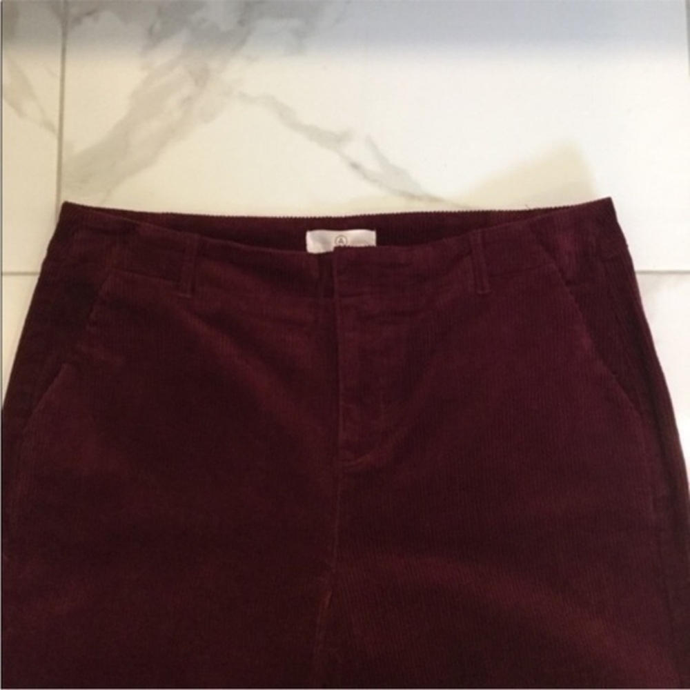 New Penningtons| Cropped Crushed Red Corduroy Highrise Pants - Picture 5 of 14
